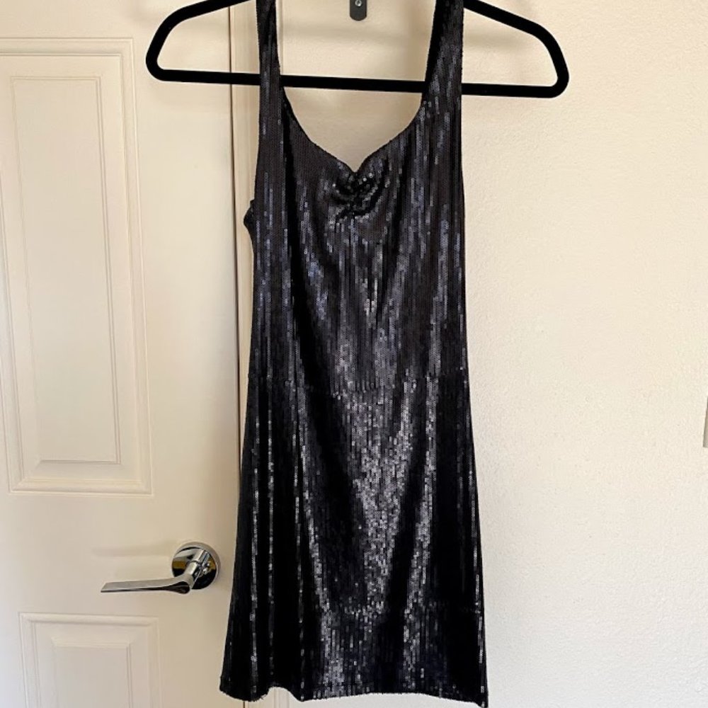 Sexy Black Sequin Bodycon Mini Dress